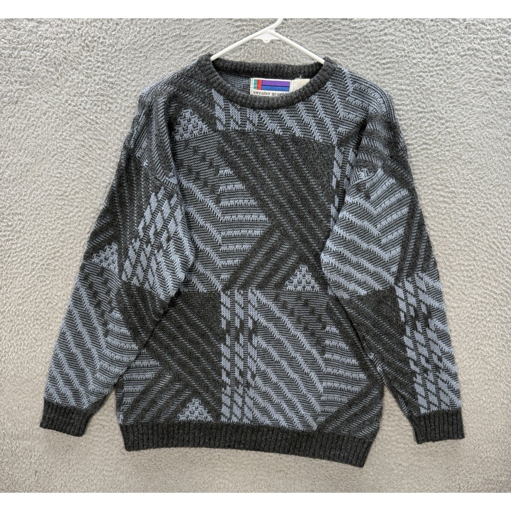 Vintage‎ Sweater Graphix Sweater Adult Large Multicolor Geometric Knit USA 90s